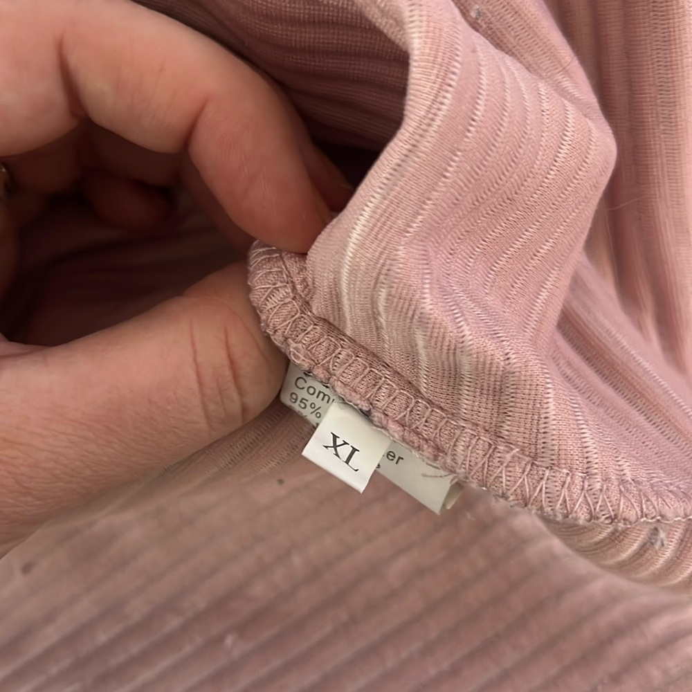 Pink Ribbed Long Sleeve pullover - Picture 5 of 5